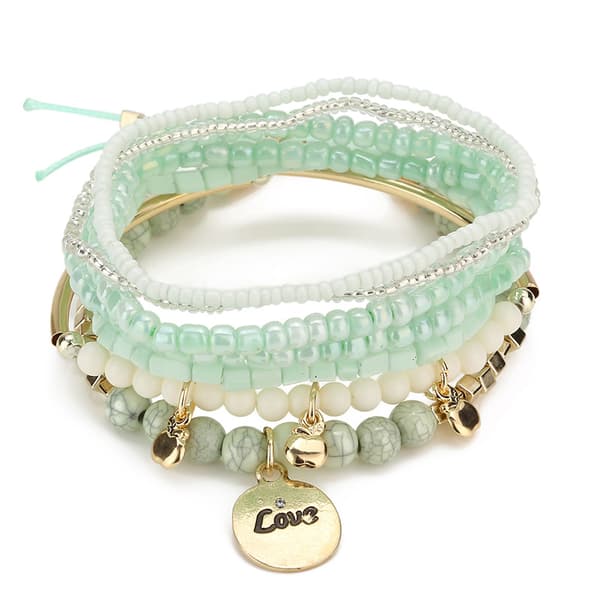 Bohemian Stackable Perle Armbånd til Kvinder Stretch Multilayered