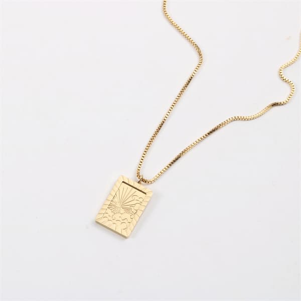 Måne Sol Kvadrat Halsband - 2 st