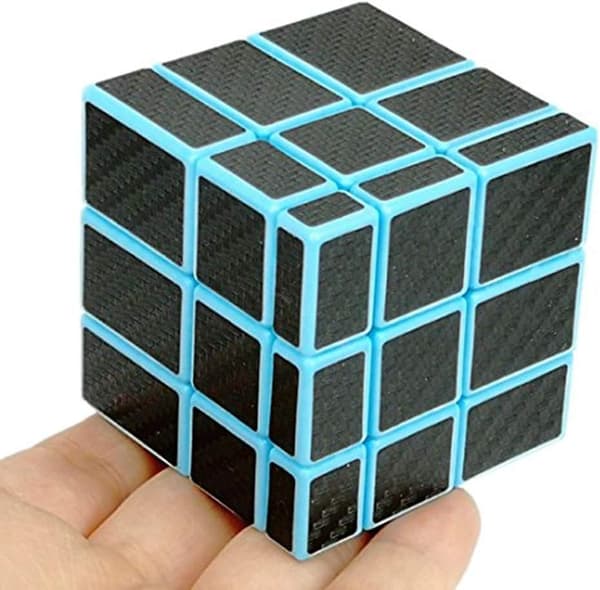 Usædvanlig Blå Spejlterning Sort Kulfiberklistermærker 3x3 Magic Cube Mi