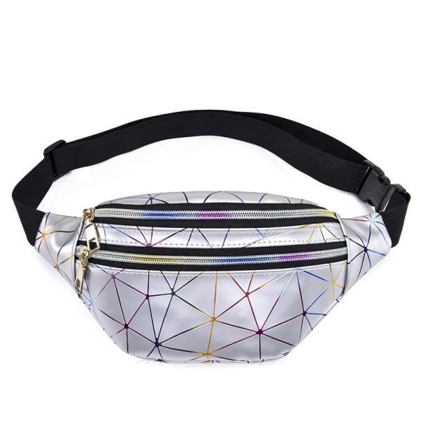 Bum Bag, Unisex City Bum Bag med holografisk effekt, Multi-Pocke