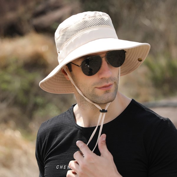 Sun Fashing Hatt för män, 3,3” bred brätte kyler superbred brättad sol