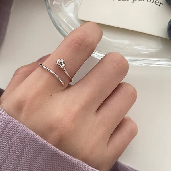 Ring, Kvinde Mode Rose Blomst Ring, Blomst Enkelt Ring, Adjus