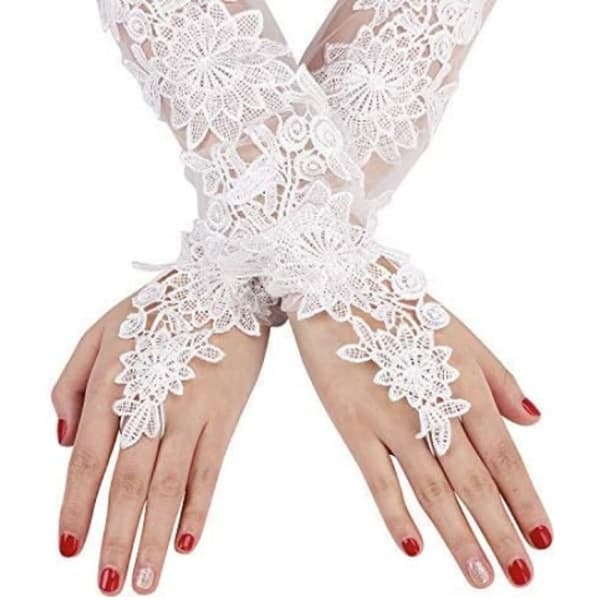Brudehandsker Blonde Brudepiger Handsker Gotiske Hæklede Handsker Elegante