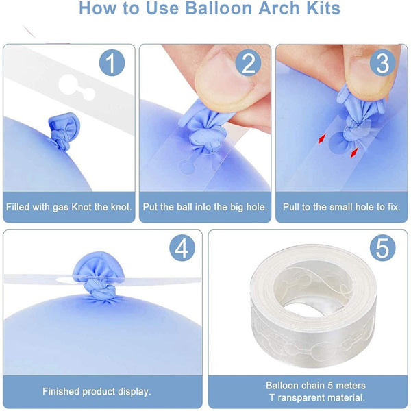 Blå Macaron Ballong Garland Arch Kit Födelsedagsfest Dekor