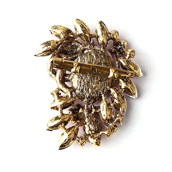 Blad Rhinestone Statement Brosche Pin Kjole Smykke Tilbehør