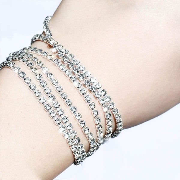3 ruller - 3 mm krystallrhinestone nærkjede trim for søm håndverk DI
