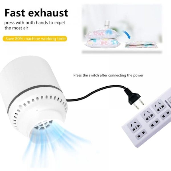 Bärbar elektrisk luftpump, för vakuumförvaringspåse, 30W hög effi