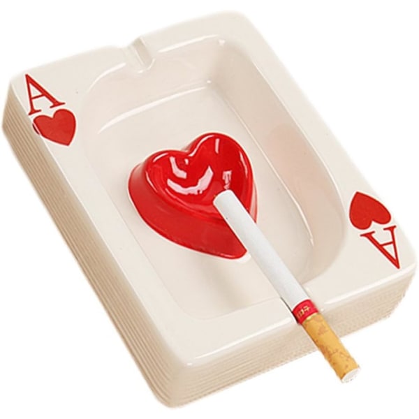 Creative Ceramic Ashtray Desktop Portable Modern Poker Cigar Asht