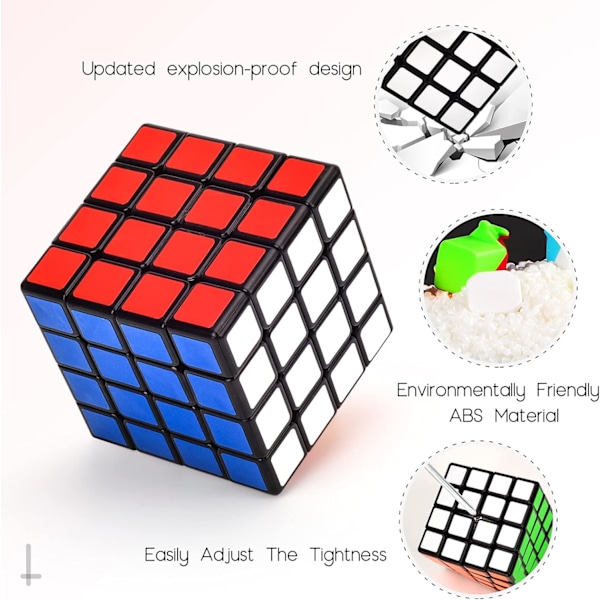 4x4 Hastighetskub, 4x4x4 Magisk Kub, Smidig och Lätt Snurrande Hastighetskub