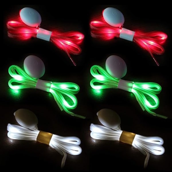 3 par | LED-belyste lisser 3 mønstre for fest, dans, løping
