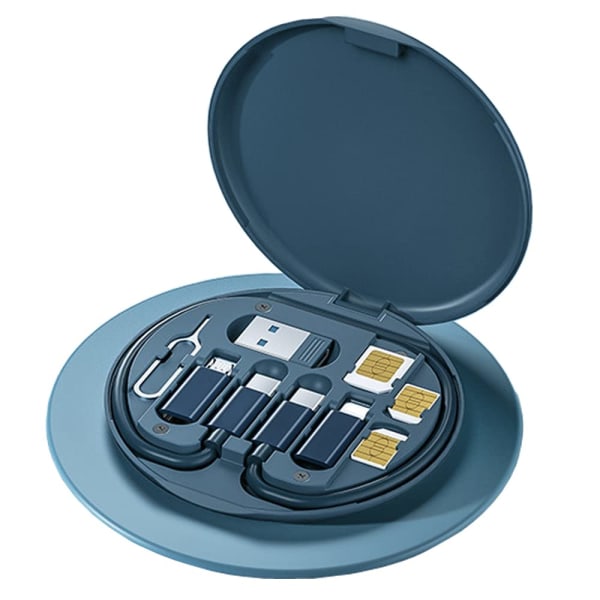 USB-adapterkabelkonverteringsopbevaringsboks, multi-type opladningslin