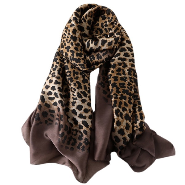 1PC Leopard Scarf Dam Silke Scarves Satin Scarf Tryckt Scarf Le