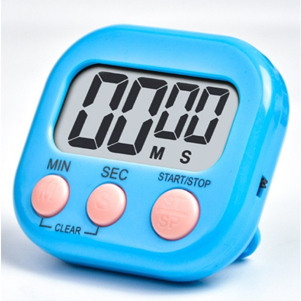 Blå magnetisk kjøkkentimer, magnetisk timer med høy alarm for K