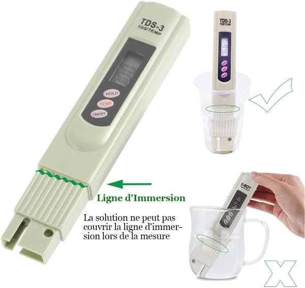 LCD TDS-3 Meter for Drikkevannskvalitetstester Digital Tempera