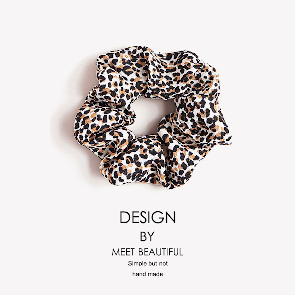 Hius Scrunchies Set Leopard Silk Hair Ties luxury Elastic Bands P