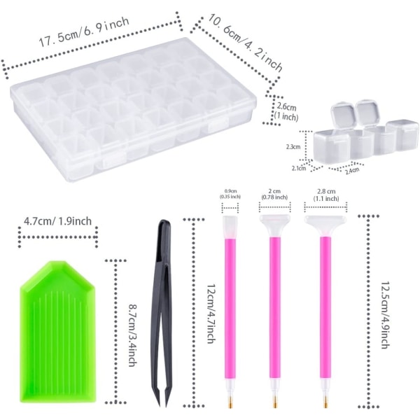 20 stykker diamant korssting maleri værktøjer, herunder diamant S