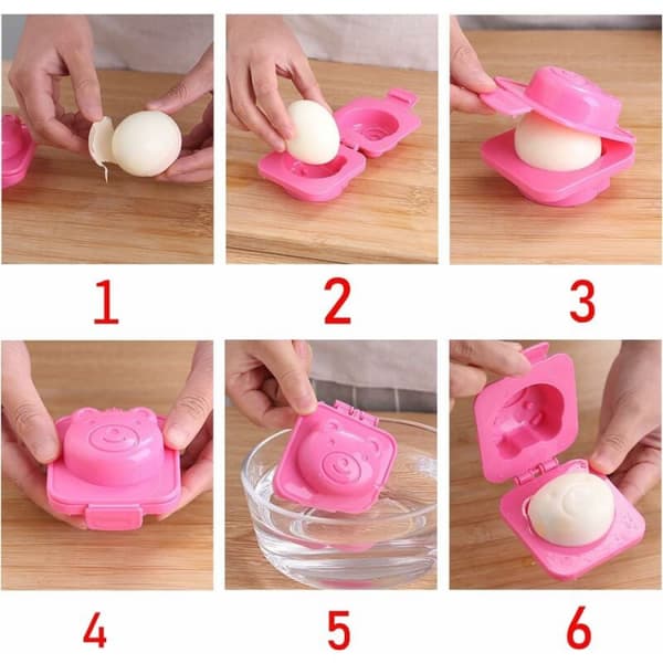 6 stk Plast Eggform, Bakeformer for Egg Kokt Egg Sushi Risform B