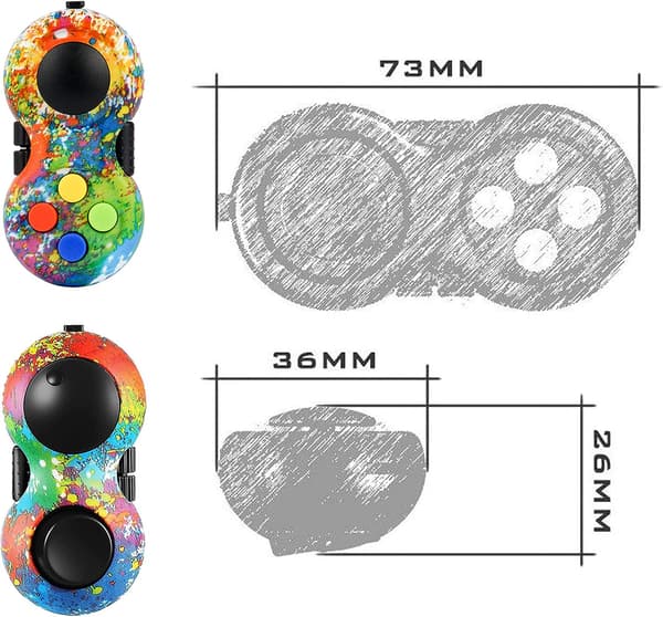 Fidget Pad 8 Funktion Fidget Legetøj Cube Controller Stress Reducer f