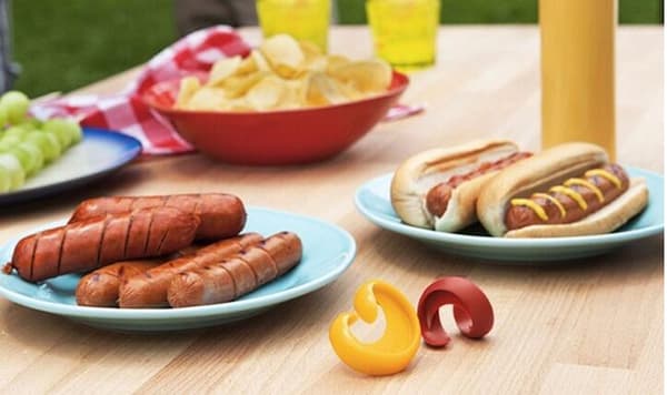 2 stk spiral pølse kutter rød gul