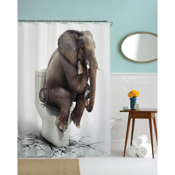 Elefanter Duschdraperi, Elefant Tänkare Vilda Djur Elefanter