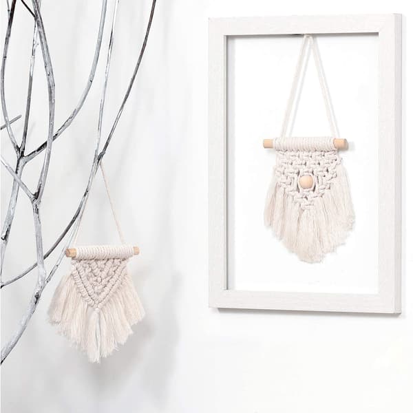 Mini väggbonad med fransar 5 delar söt boho biltillbehör prydnad