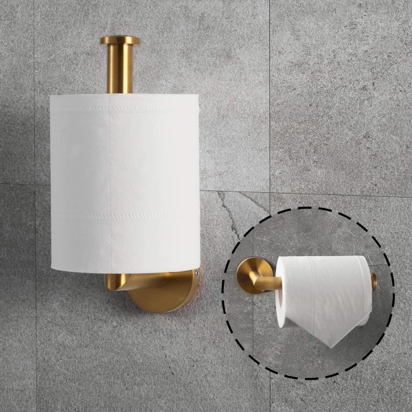 Toiletpapirholder i børstet stål, vægmonteret toiletpapirholder