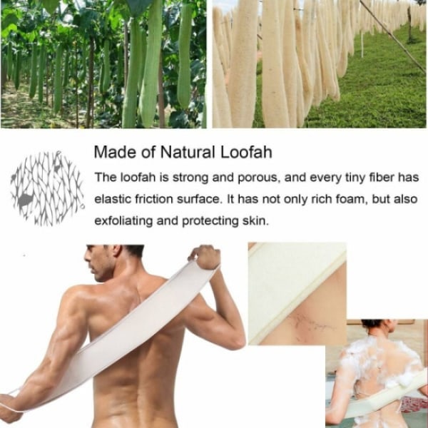 2 stk. Naturlig Loofah Eksfolierende Svamp til Bad, Ryg, Hud, F