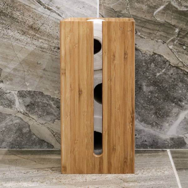 Bambus Toiletpapirholder - Fritstående Toiletpapir Enhed - Til