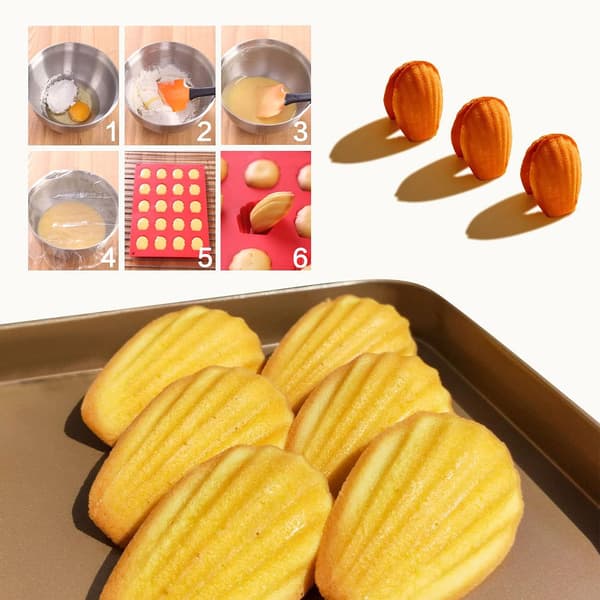 2 stk. Madeleine-former i silikon med 20 hulrom, mini non-stick mo