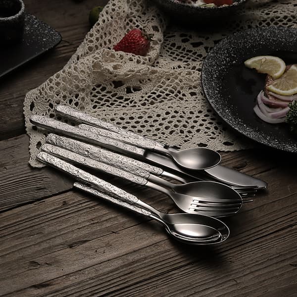 Hamrad Silverware Set, 4-delars rostfritt stål fyrkantig bestick,