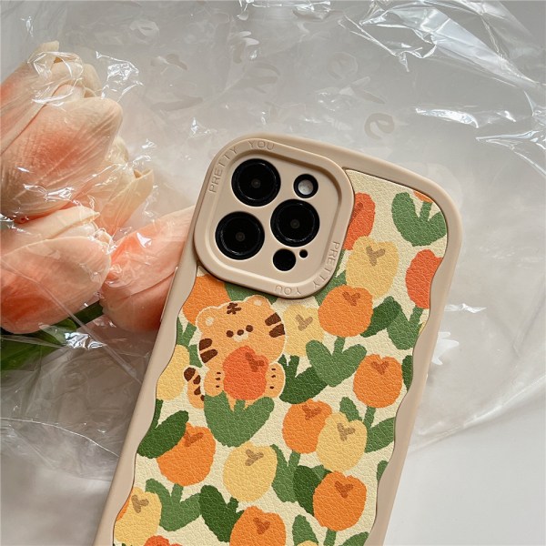 för iPhone 13pro maxCase Cute Tulip Flowers Cover Bil