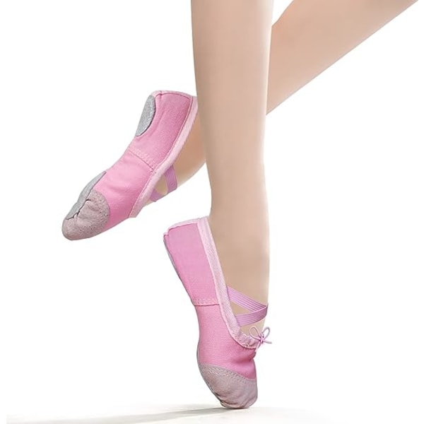 Balettskor för flickor med cap av premiumläder Balettskor Danc