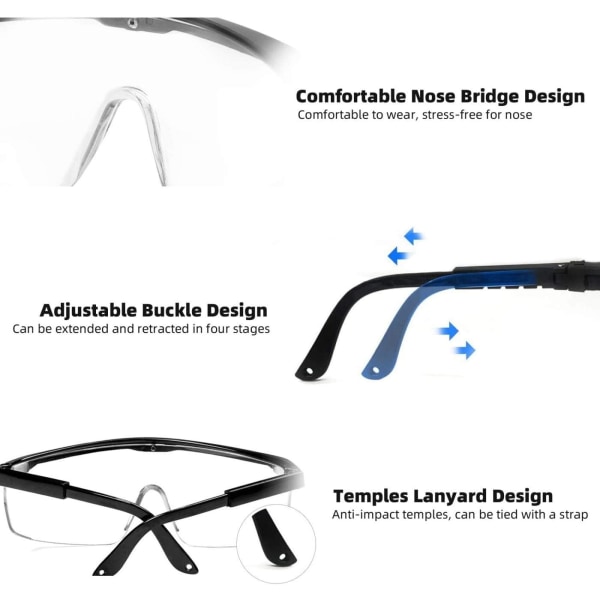 3 Anti-fog, anti-UV and anti-scratch glasses for work, constructi