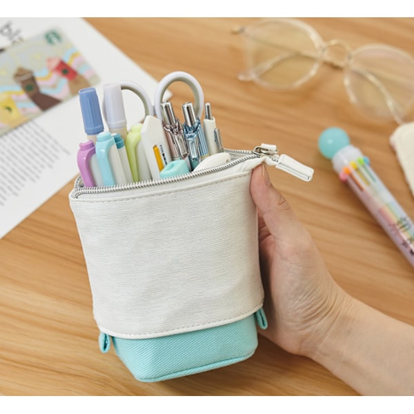 Retractable Pencil Case, Durable Canvas Telescopic Pencil Case St