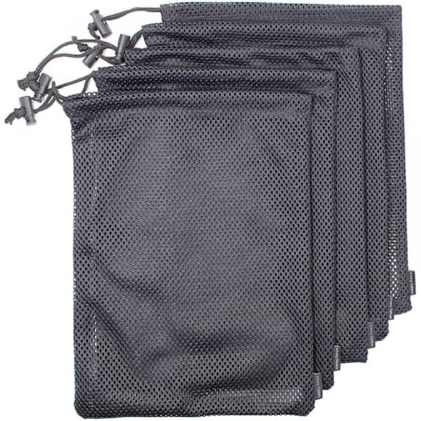 5PC 45*35cm Svart Mesh Bag, Holdbar Nylon Snøring Bag – Liten