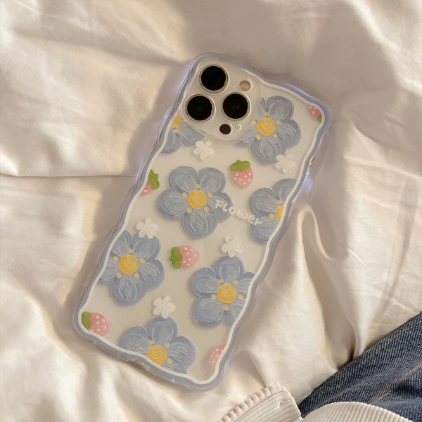 Kompatibel med iPhone 12 Pro Max-deksel med Flower Cute Strawberr