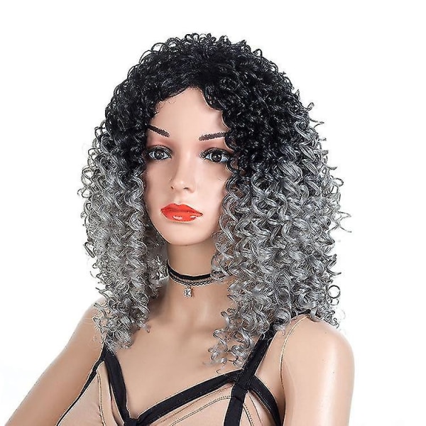 Women Grey Small Curls Wig