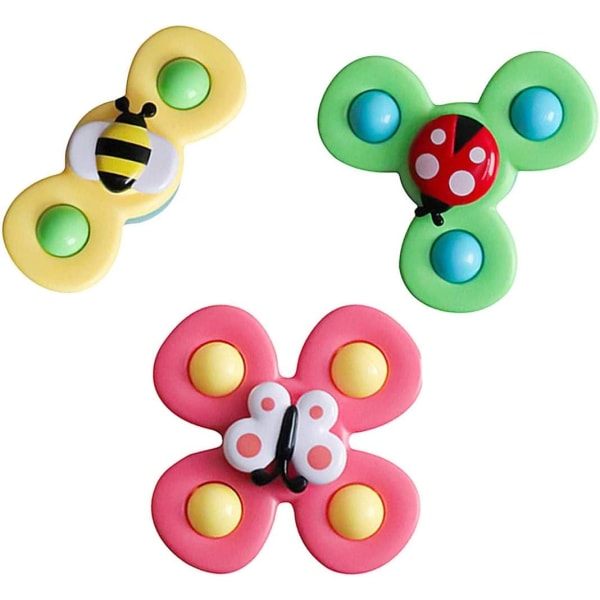 Barns roterande leksaker 3 stycken sugkopp topp leksaker leksak krokad