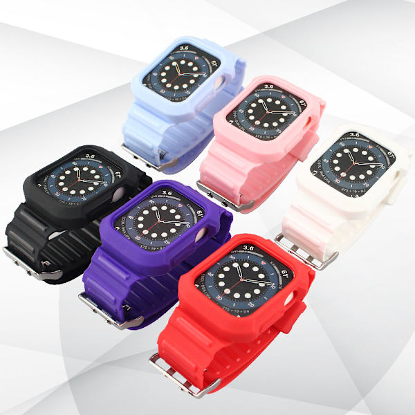 Band kompatibel med Apple Watch 42mm 44mm 45mm, Mjukt Silikon R