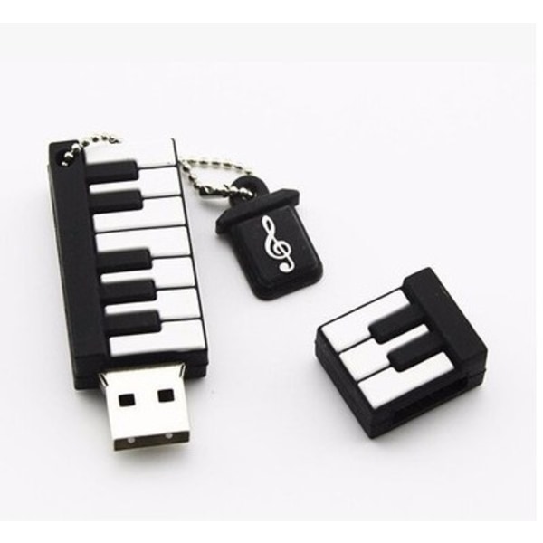 Piano Shape USB 2.0 Flash Drive USB Disk Pen Drive (sort, 16 GB)