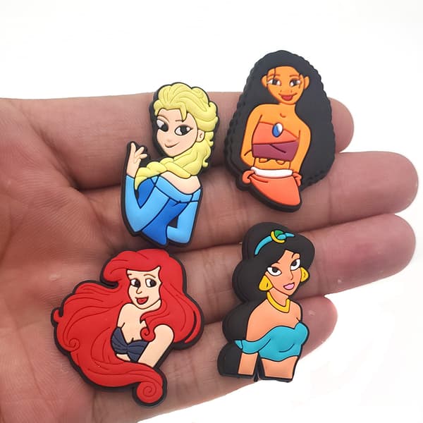 15 PCS animerte prinsesse-sko charms, Crocs Charms-tilbehør Fo