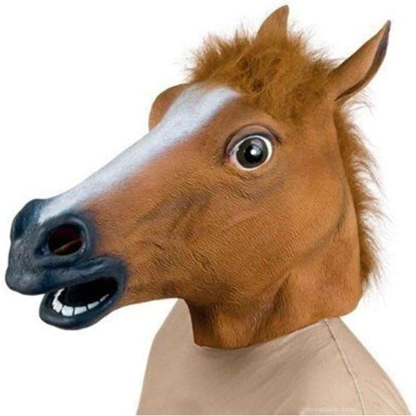 Hevosen naamio, Halloween Cos Mask Latex Hevosen päänaamio Tanssieläin