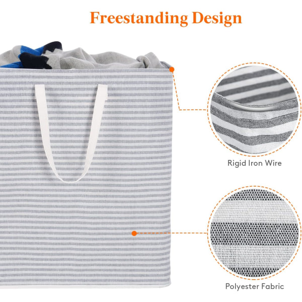 Freestanding Laundry Hamper Collapsible Extra Large Clothes Baske