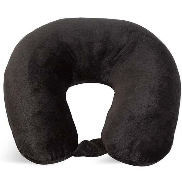 Fjerlet blødt mikrofiber nakkepude, sort