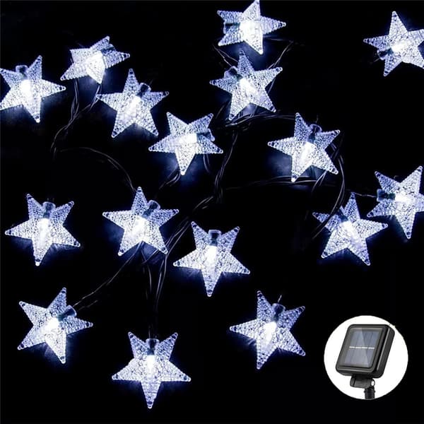 Solcellslampor för utomhusbruk, 5 m 20 LED-stjärnslinga 8 m