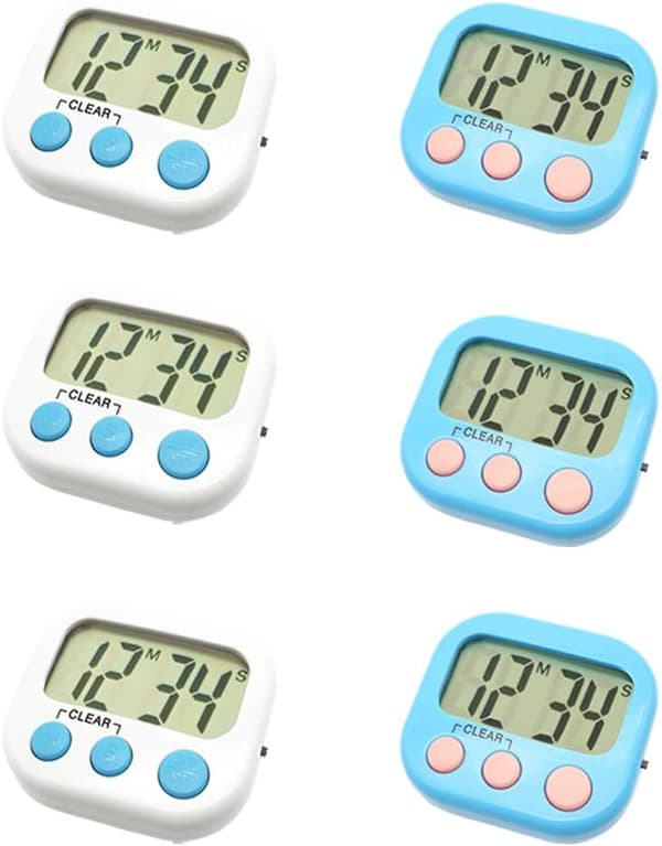 6-pack digital timer för lärare, små timers för barn, magnetisk B
