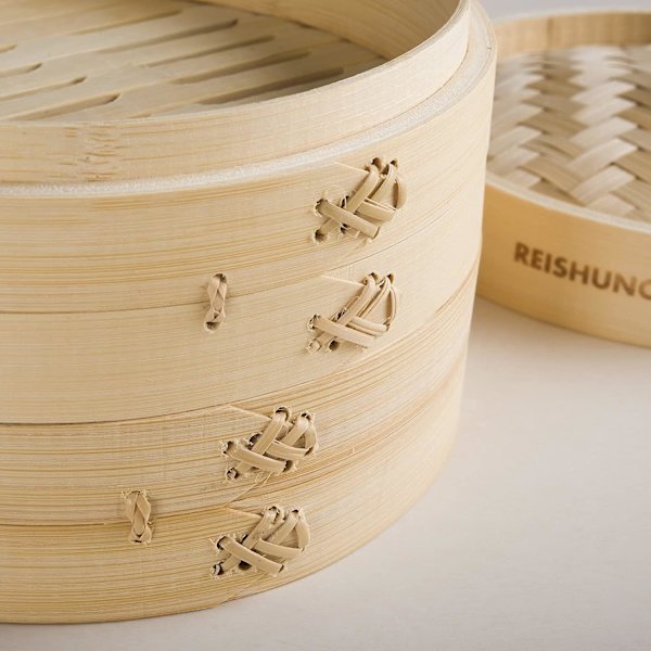 Bambusdamper (Diameter 20cm) - Bambusdamper til ris, dim sum