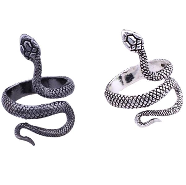 Slange Ring Sølv Slange Ringe for Kvinner Phoenix Ring Justerbar V
