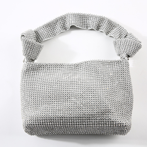 Kahvallinen Rhinestone-iltakäsilaukku  Kiiltävä kristalli illallinen juhlat