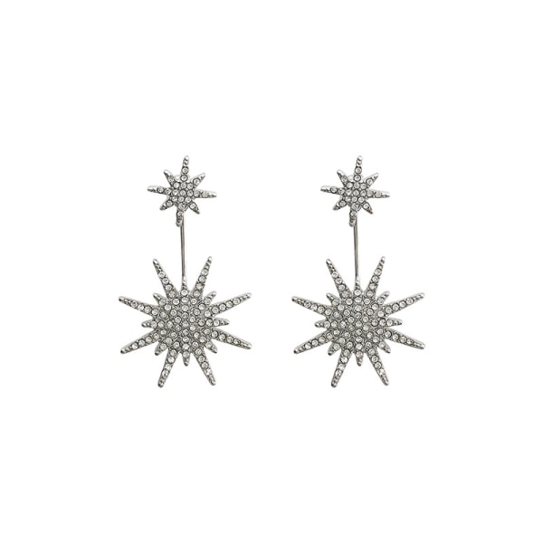 Snow Stud med Cubic Zirconia Hexagonal Star Örhängen Hängande Beh